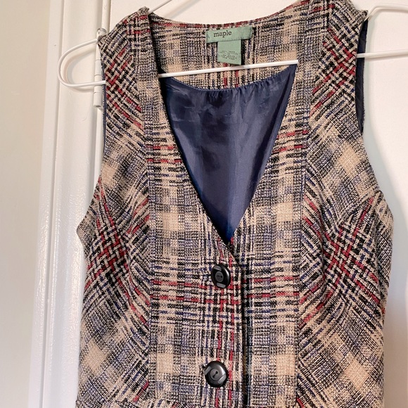 Maple Anthropologie plaid wool dress ASO Rory Gilmore - Picture 10 of 16